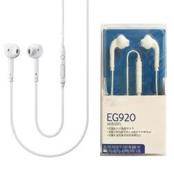 Galaxy Stereo Earphone Headset with Mic and Vol Control (White)